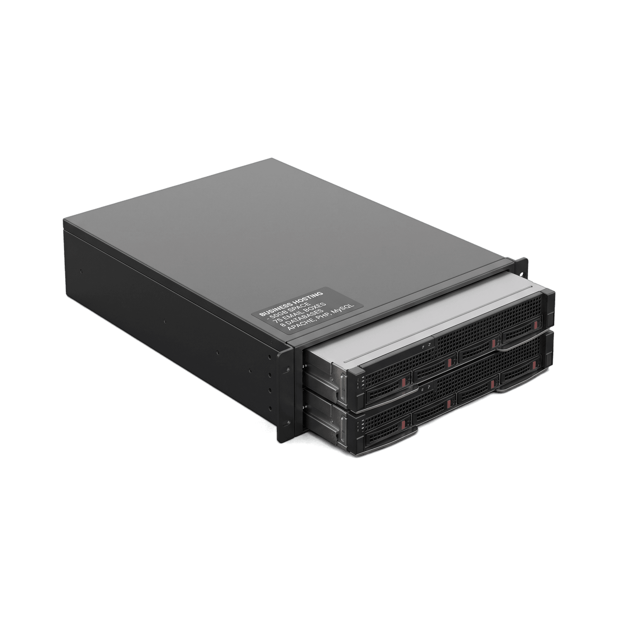 Business Hosting - 50GB Space, 75 Email Boxes, 8 Databases, Apache, PHP, MySQL