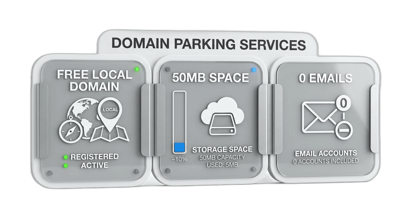Domain Parking - Free Local Domain, 100MB Space, 0 Emails