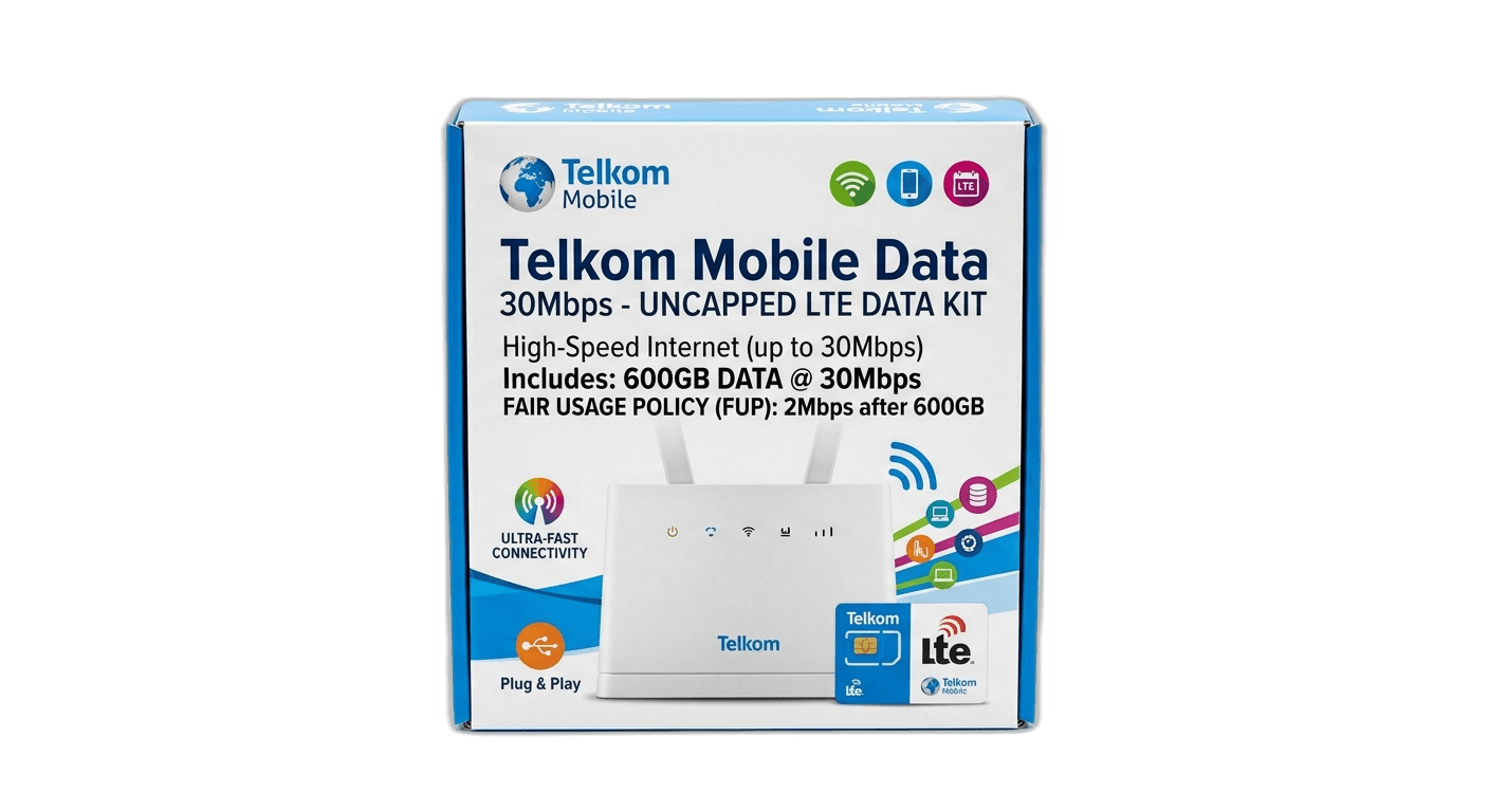 Telkom Mobile Data 30Mbps - FUP: 2Mbps after 600GB